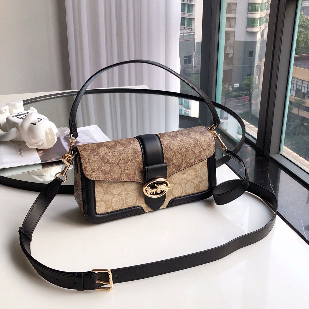 Coach Georgie Bag - Preto e bege