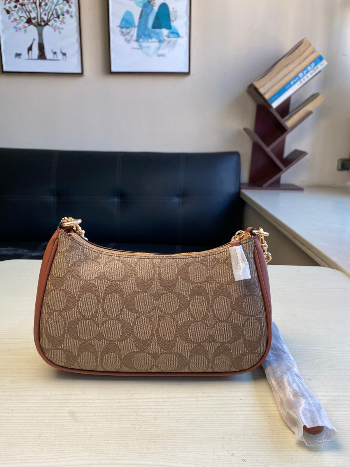 Coach Teri Shoulder Bag - Castanho conhaque