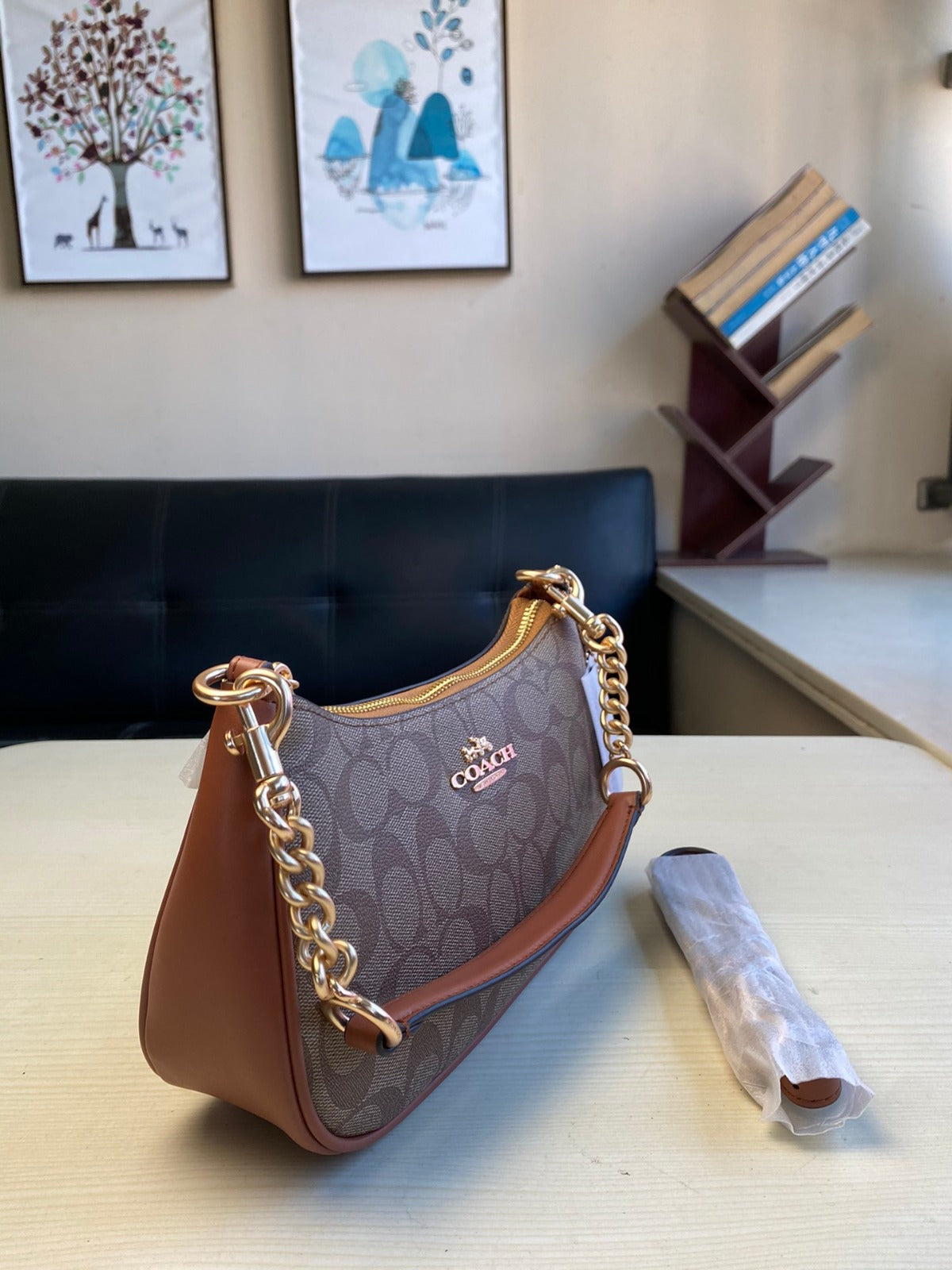 Coach Teri Shoulder Bag - Castanho conhaque