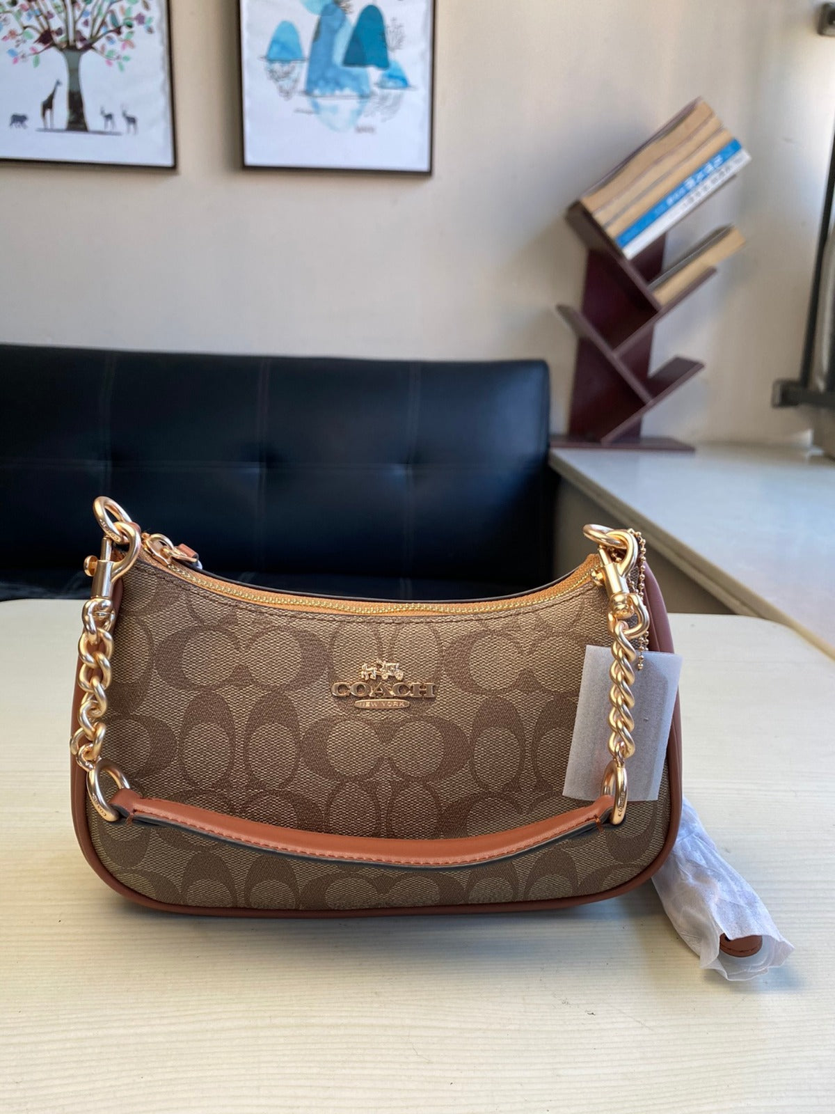 Coach Teri Shoulder Bag - Castanho conhaque