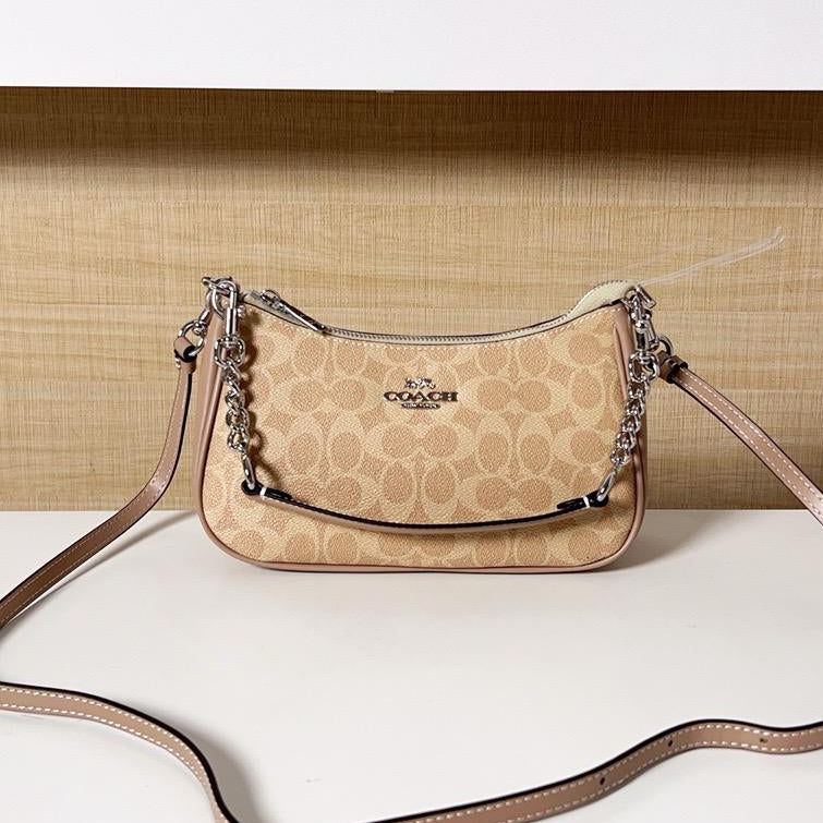 Coach Teri Shoulder Bag - Castanho claro e bege