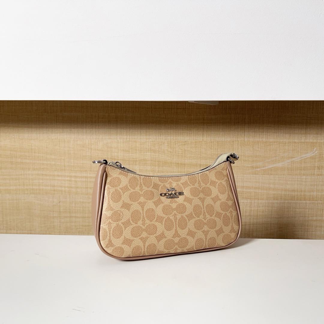 Coach Teri Shoulder Bag - Castanho claro e bege