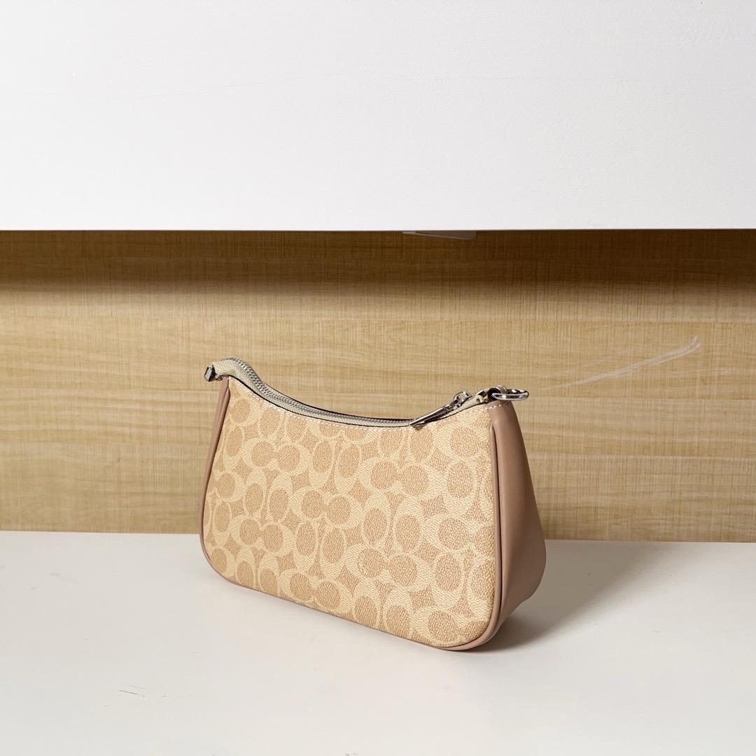 Coach Teri Shoulder Bag - Castanho claro e bege