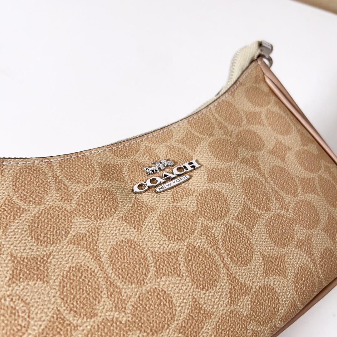 Coach Teri Shoulder Bag - Castanho claro e bege