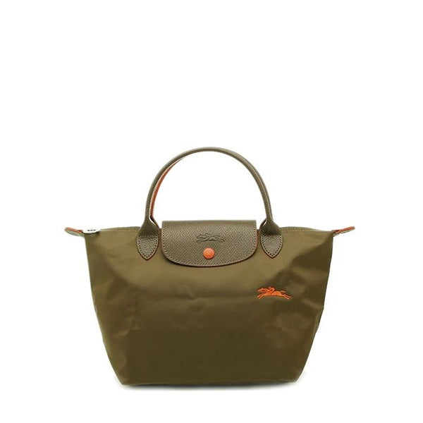 Longchamp S - Verde Oliva com Detalhes Laranja