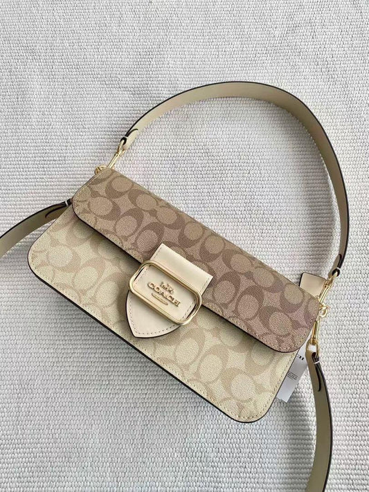 Coach Morgan Shoulder Bag 27 - Bege e castanho