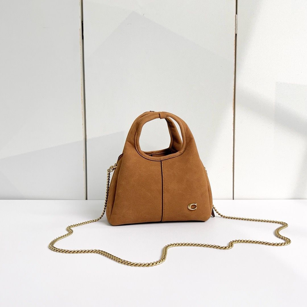 Coach Lana Shoulder 19 em camurça - Castanho conhaque
