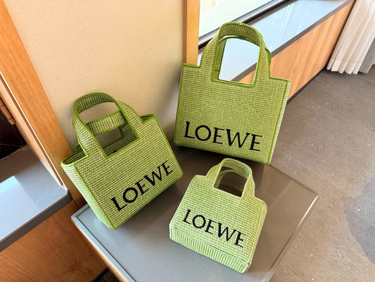 Loewe Font Tote em Ráfia - Verde