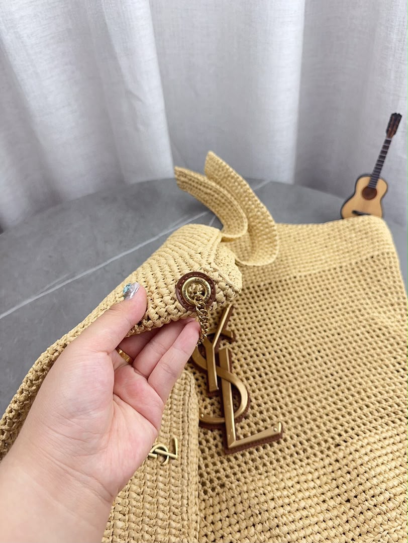 Saint Laurent Icare Maxi em Ráfia – Natural