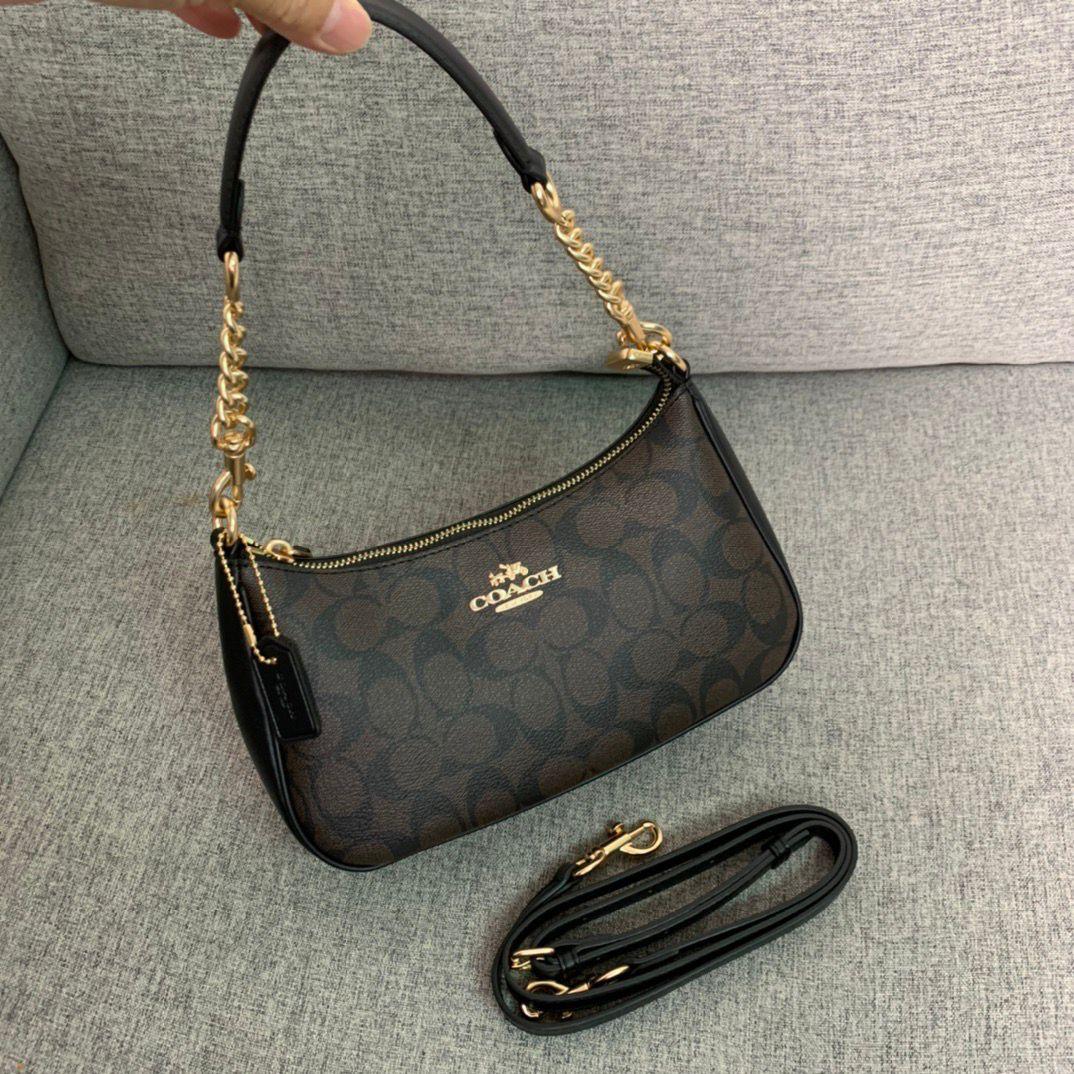 Coach Teri Shoulder Bag - Castanho escuro