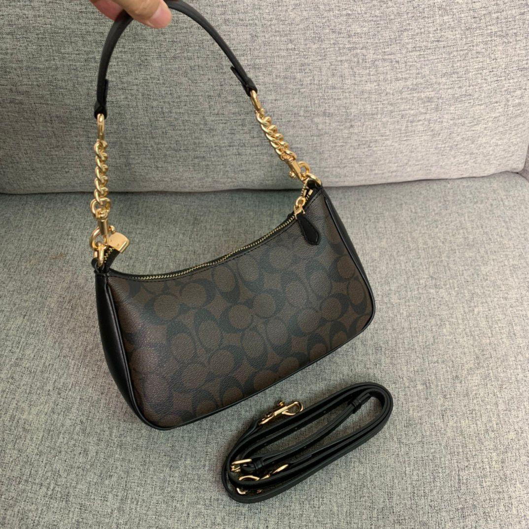 Coach Teri Shoulder Bag - Castanho escuro