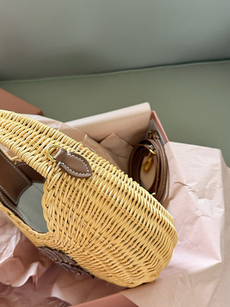 Miu Miu Wander Wicker Handbag