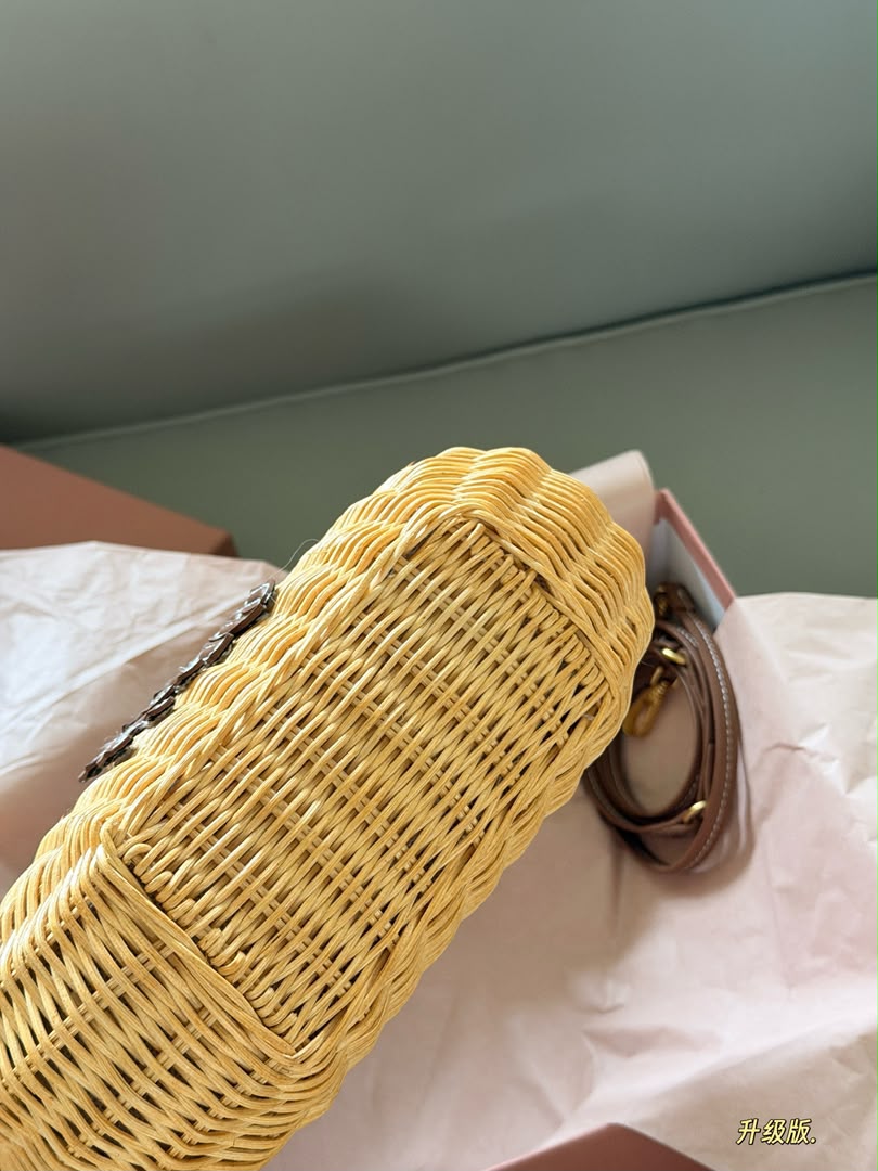 Miu Miu Wander Wicker Handbag