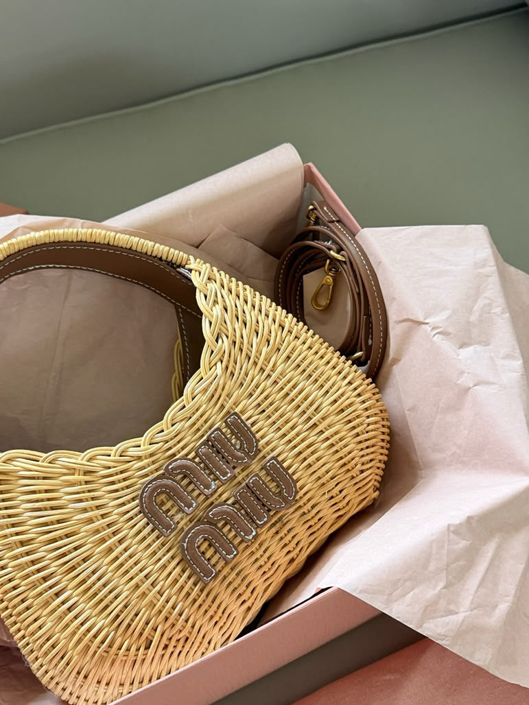 Miu Miu Wander Wicker Handbag