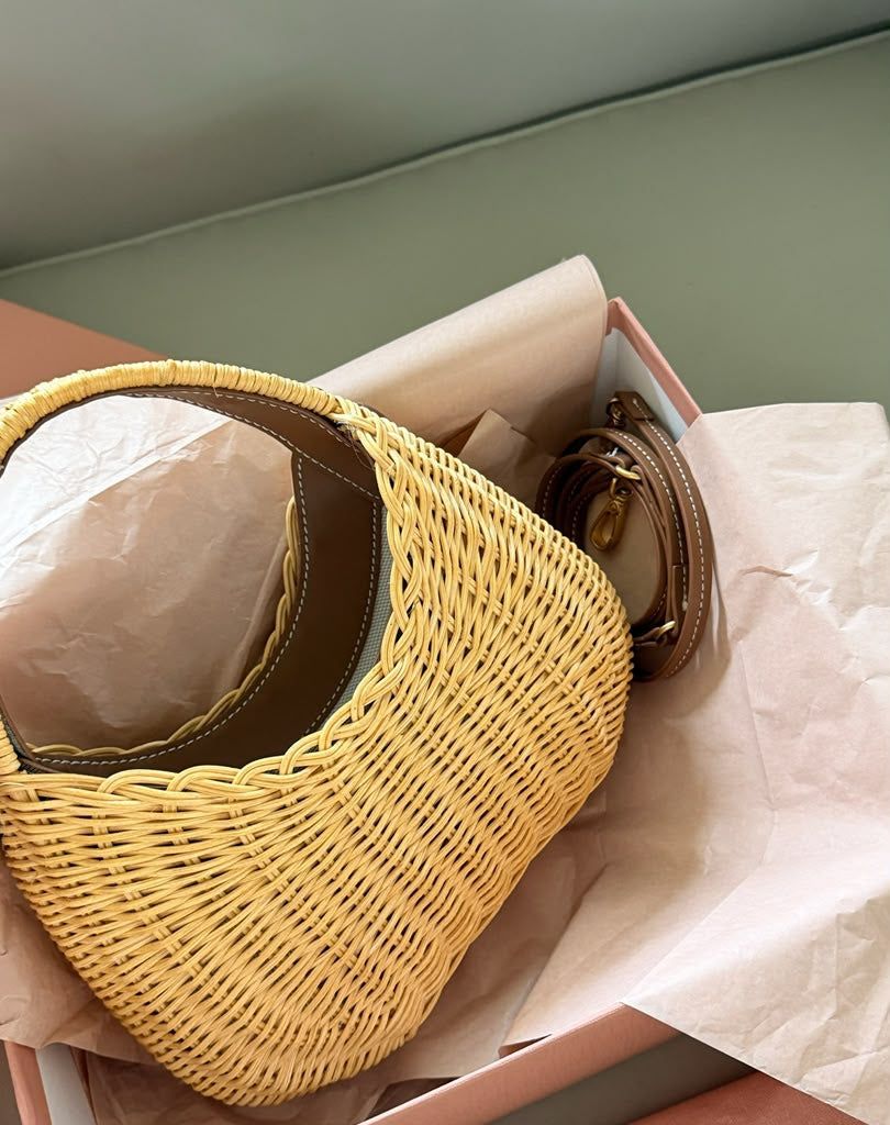 Miu Miu Wander Wicker Handbag