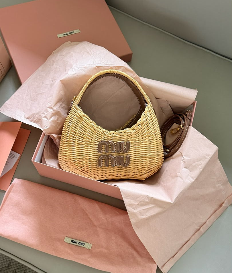 Miu Miu Wander Wicker Handbag