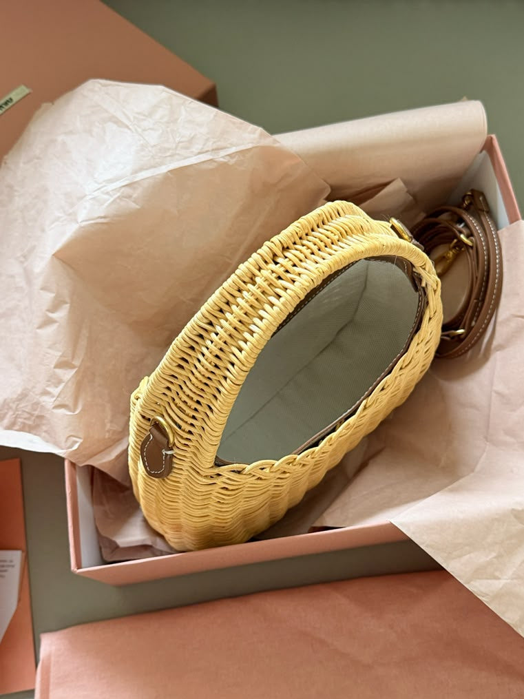 Miu Miu Wander Wicker Handbag