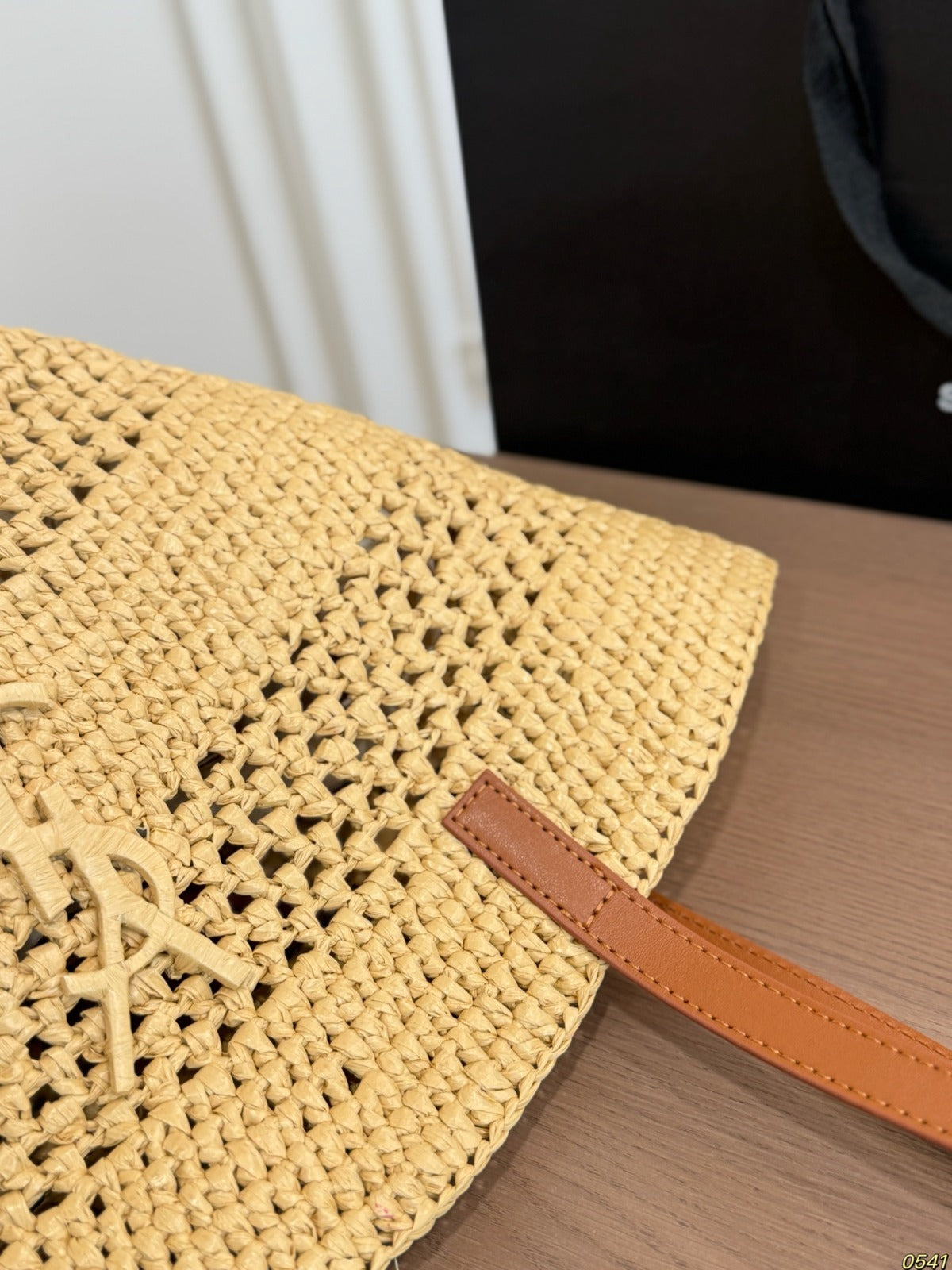 Saint Laurent Panier Small em Ráfia