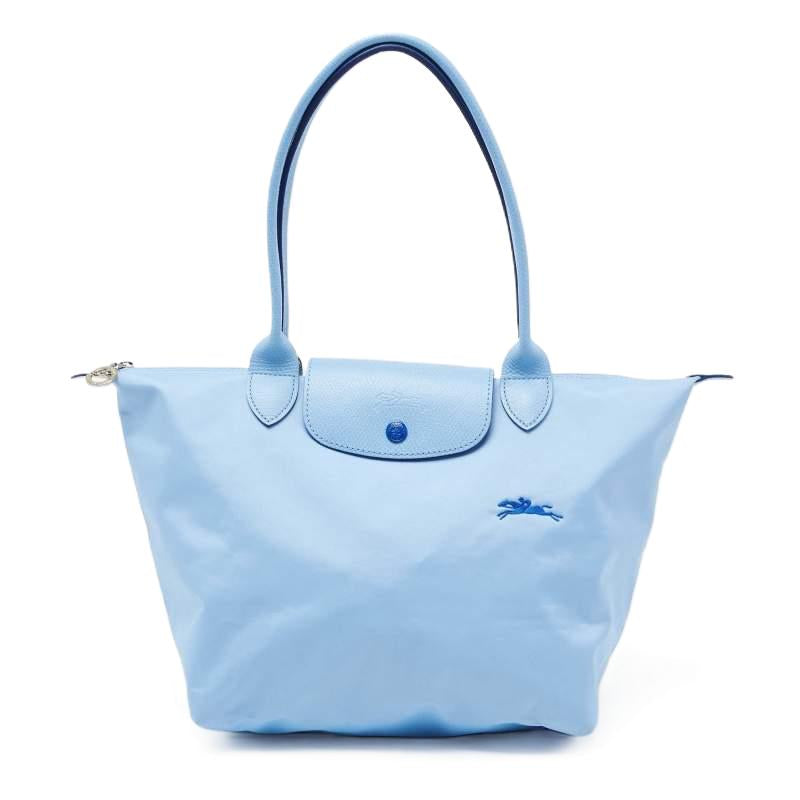 Longchamp M - Azul bebê com acabamento em azul marinho