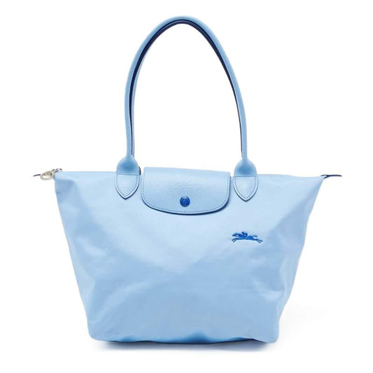 Longchamp M - Azul bebê com acabamento em azul marinho