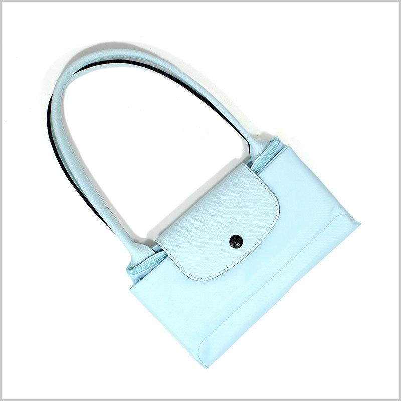 Longchamp M - Verde água com acabamento em preto