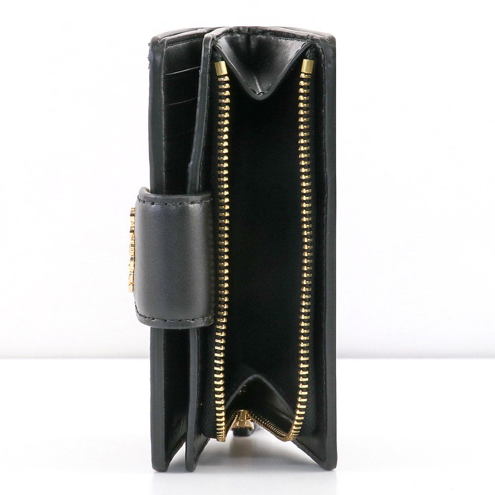 Carteira Coach Corner Zip - Preto e castanho escuro