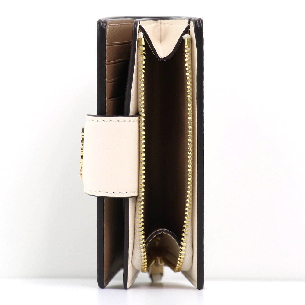 Carteira Coach Corner Zip - Branco e bege