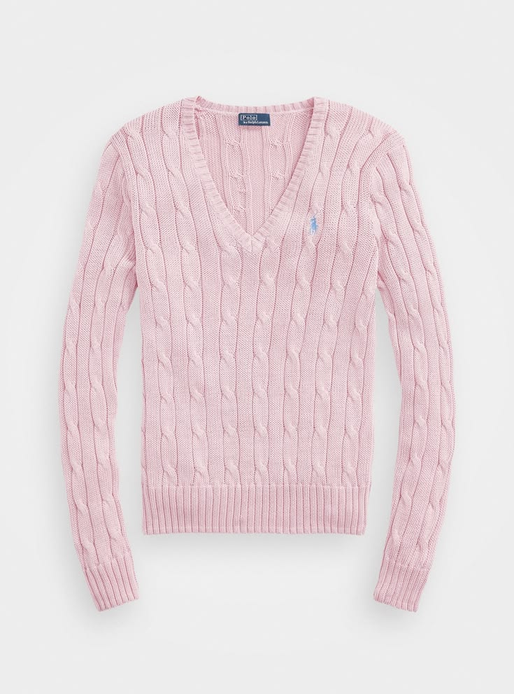 Polo Ralph Lauren em gola V - Rosa