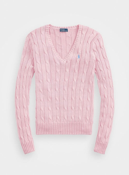 Polo Ralph Lauren em gola V - Rosa