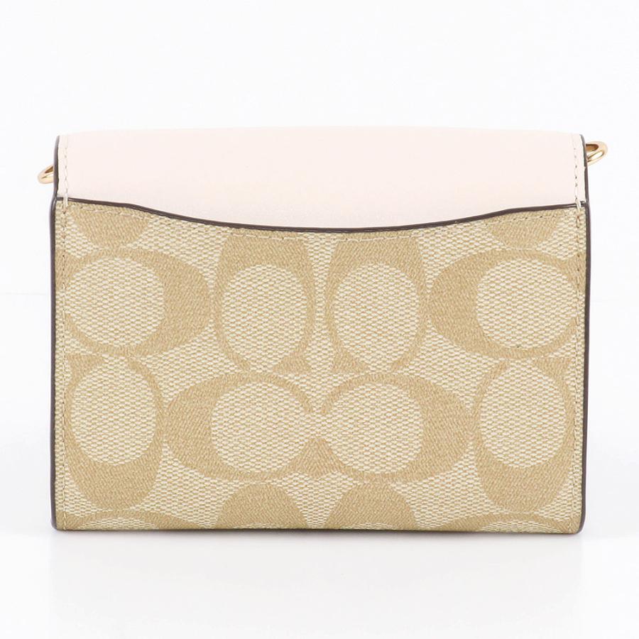 Carteira Coach Mini Envelope With Strap - Branco e bege
