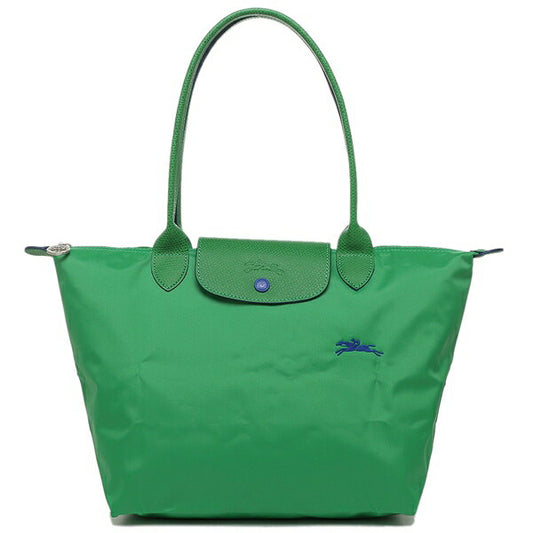 Longchamp M - Verde cacto com acabamento azul