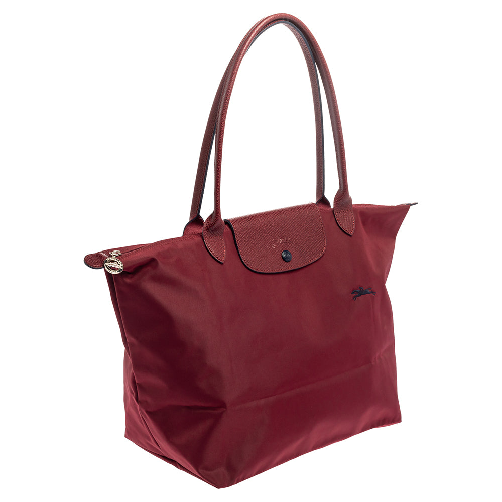 Longchamp M - Vermelho granada com acabamento em preto