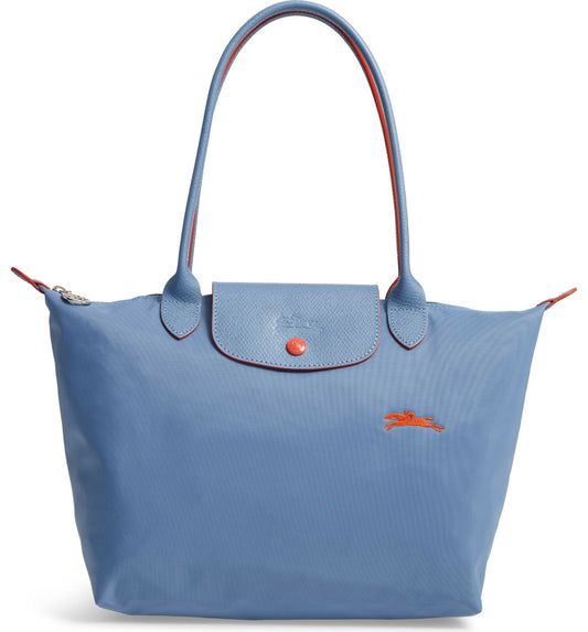Longchamp M - Azul com acabamento em vermelho