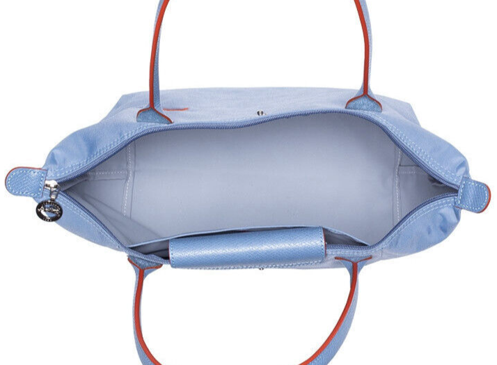 Longchamp S - Azul com acabamento em vermelho