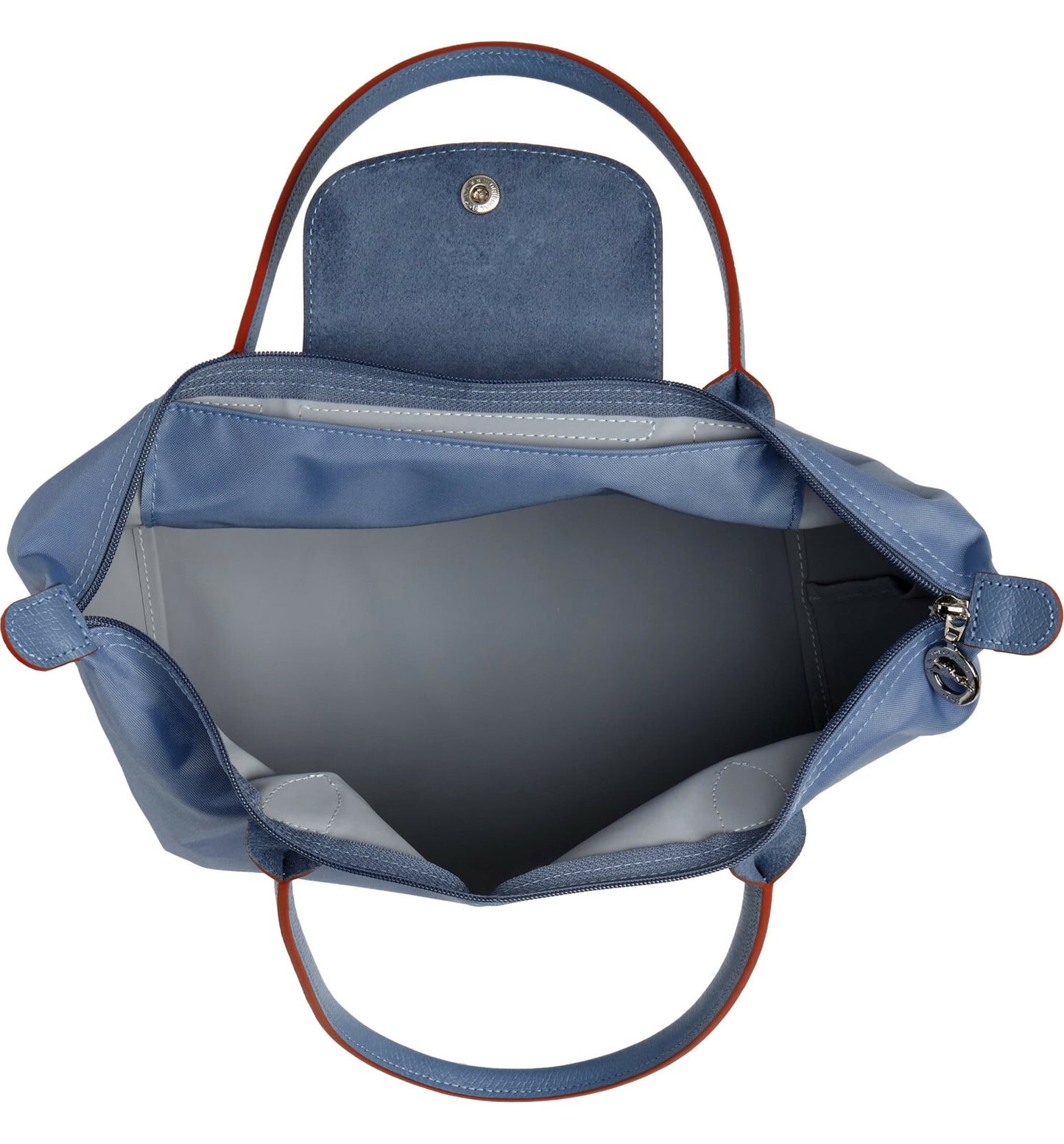 Longchamp M - Azul com acabamento em vermelho