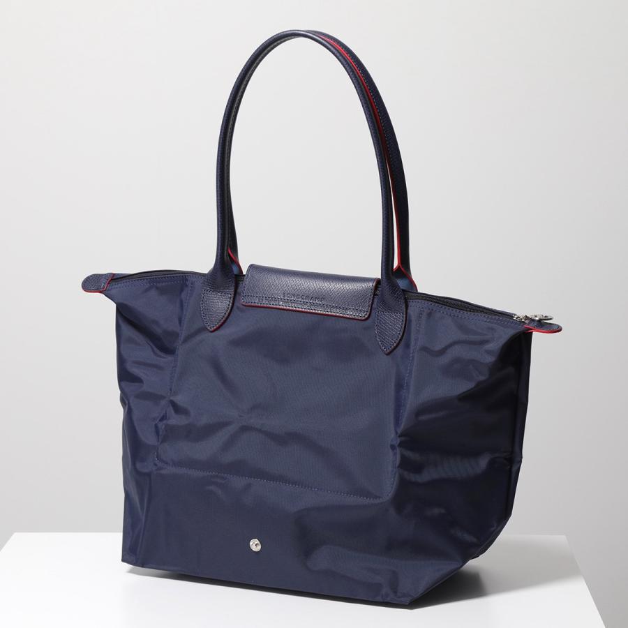 Longchamp M - Azul marinho com acabamento em vermelho
