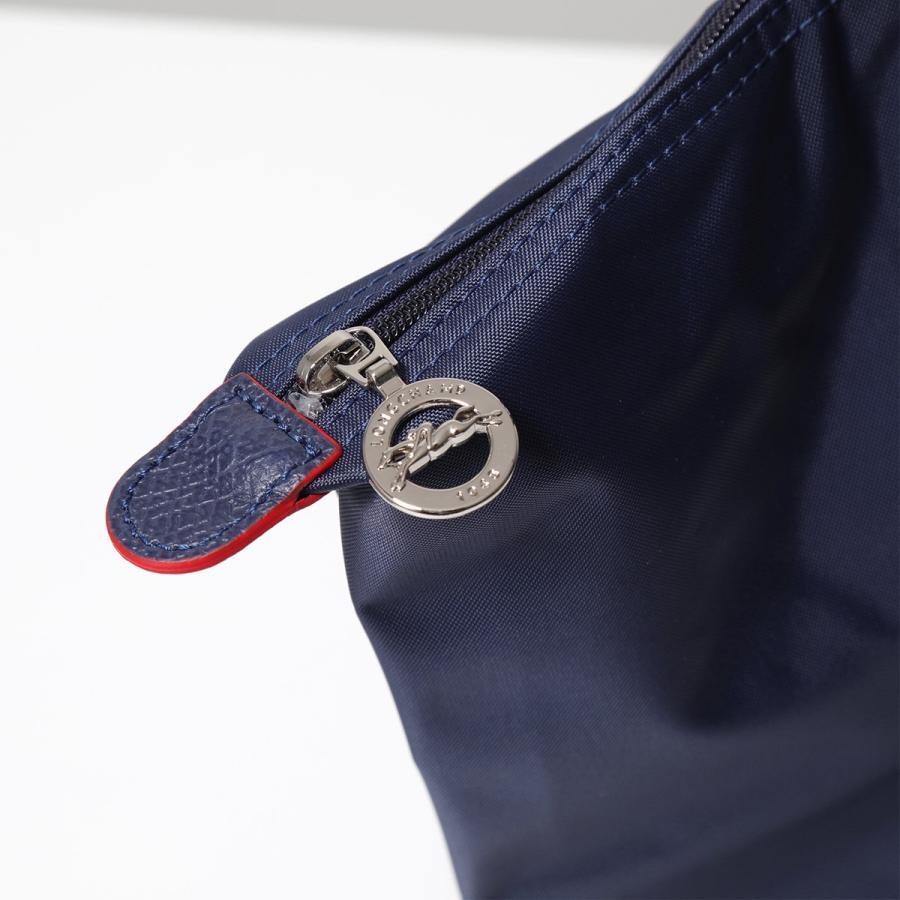 Longchamp M - Azul marinho com acabamento em vermelho