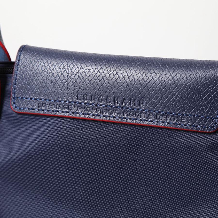 Longchamp M - Azul marinho com acabamento em vermelho